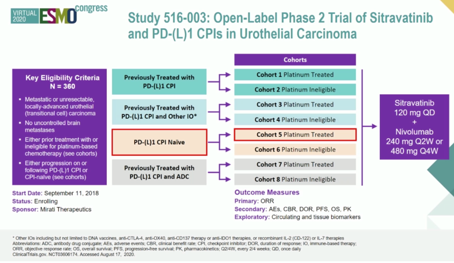 ESMO Virtual Congress 2020: Sitravatinib in Combination with Nivolumab ...