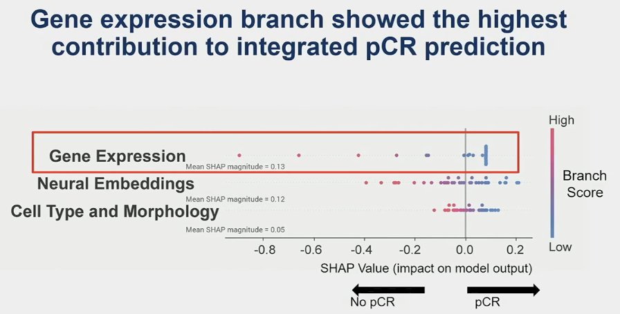 The gene expression branch showed the highest contribution to integrated pCR prediction