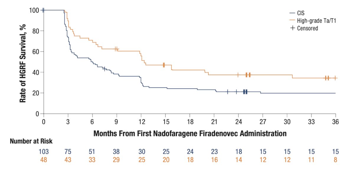 Nadofaragene Firadenovec-Vncg for Patients with BCG-Unresponsive Non-Muscle-Invasive Bladder Cancer rate of HGRF