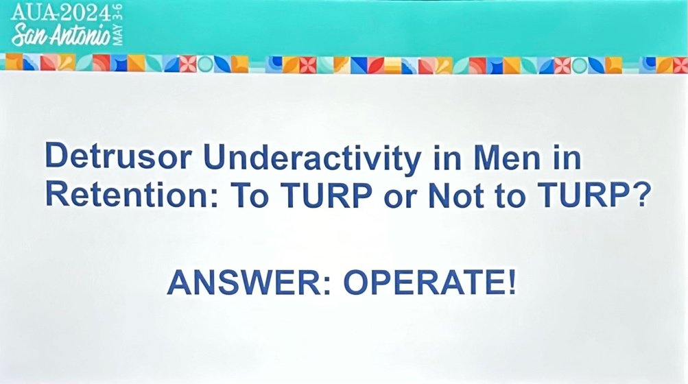 detrusor underactivity in men in retention to turp or not