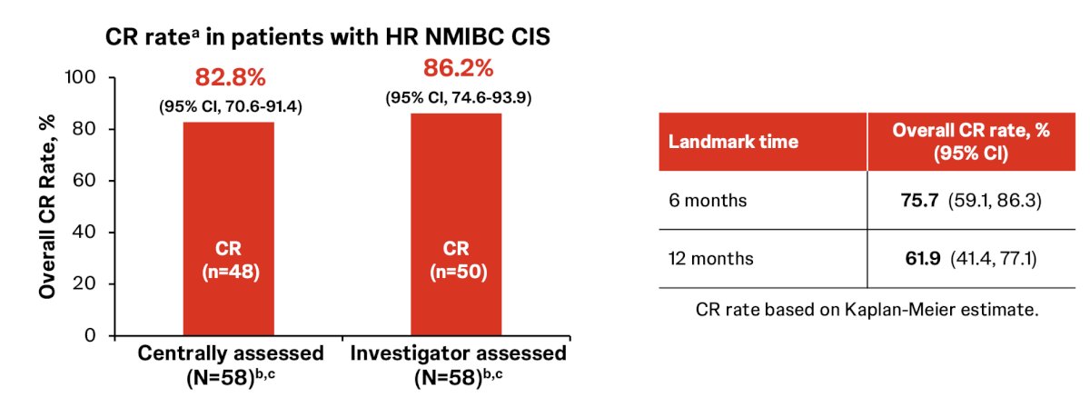 SunRISe-1 CR rate in patients with HR NMIBC CIS