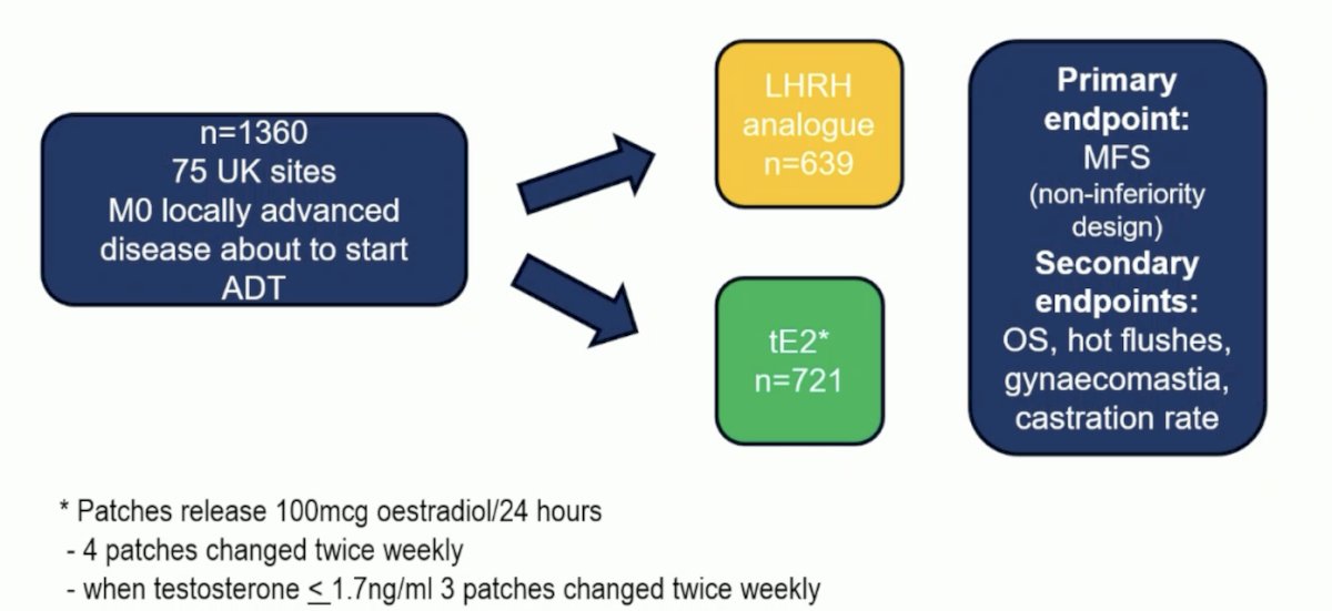 Prostate cancer efficacy results from a randomized phase 3 evaluation of transdermal estradiol versus LHRH agonists for androgen suppression in M0 prostate cancer trial design