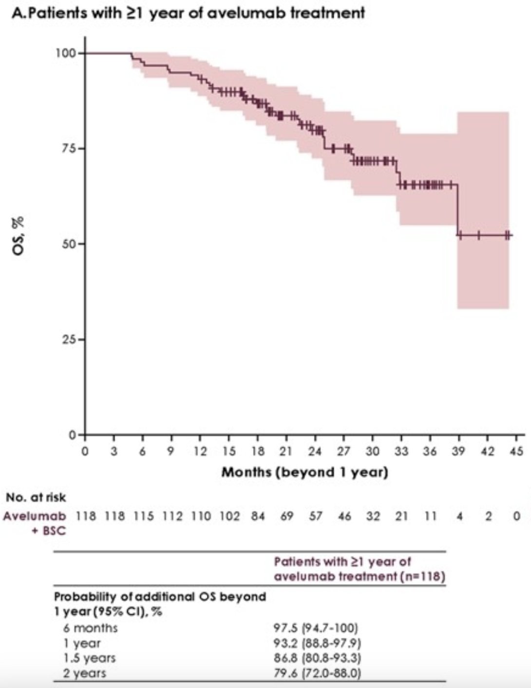 patients who received ≥1 year of treatment, the probability of surviving for an additional 1 or 2 years was 93.2% and 79.6%, respectively