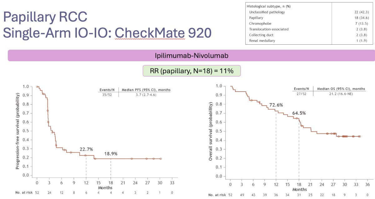 CheckMate 920 was a multicohort phase IIIb/IV trial of nivolumab + ipilimumab in patients with previously untreated advanced RCC and clinical features mostly excluded from phase III trials