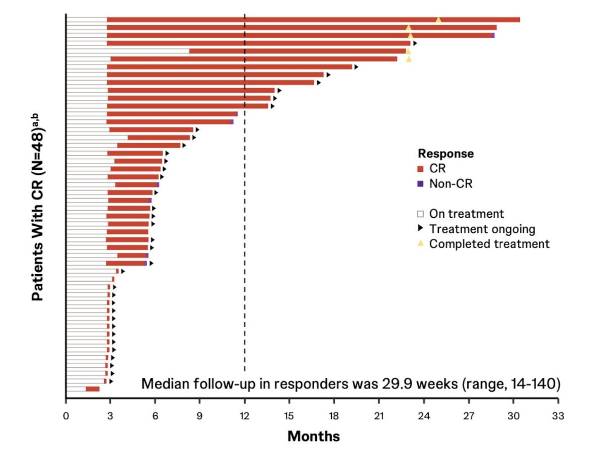 TAR-200 was also associated with a durable response, with 41 of 48 (85%) responses ongoing at clinical cutoff, with 4 of 5 (80%) who completed 2-year treatment remaining in response.