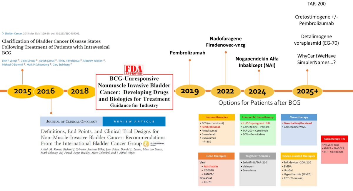 the timeline from 2018 through 2025 and beyond, where we have additional new potential therapeutics on the market including TAR-200, cretostimogene +/- pembrolizumab, and detalimogene voraplasmid