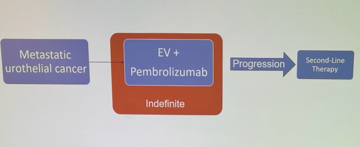 The 2024 EAU guidelines for mUC treatment recommend a simplified approach: patients eligible for combination therapy (EV + P) should receive this regimen. For patients not eligible for combination therapy but who are cisplatin-eligible, platinum/gemcitabine should be used. If patients are cisplatin-ineligible and PD-L1 positive, the preferred options are atezolizumab or pembrolizumab.