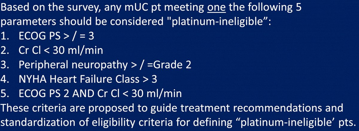 ASCO 2022: Defining “Platinum-Ineligible” Patients with Metastatic ...